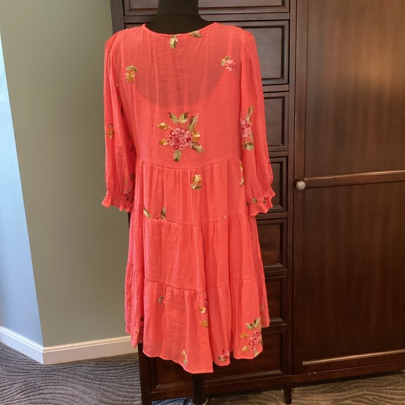 Fig and flower boho embroidered flowy summer dress. Worn 1x EUC - Picture 5 of 8